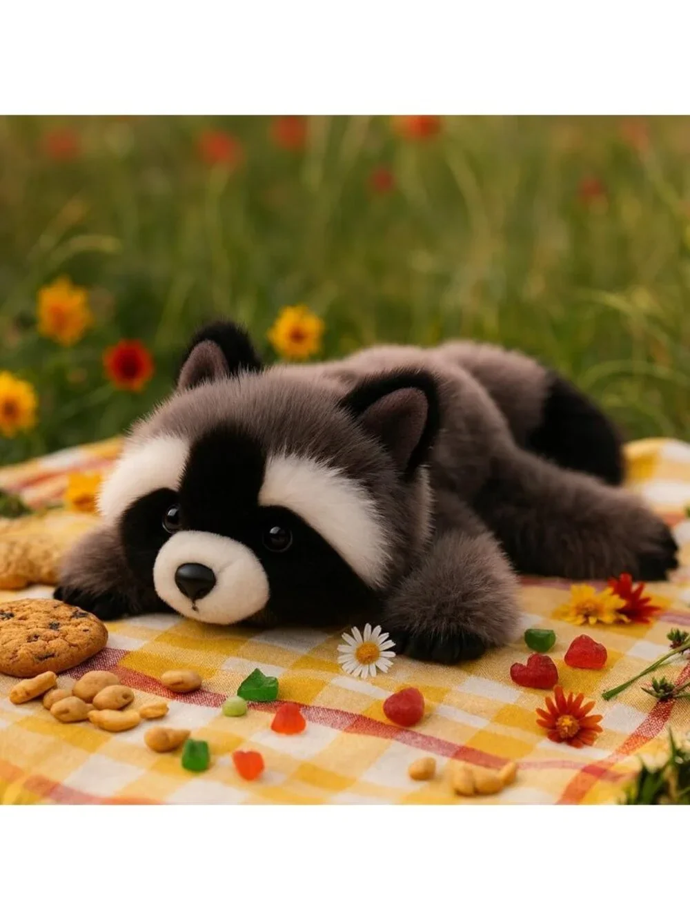 Raccoon Stuffed Animal Plush Toy Cute Soft Pocket Size Gift for Kids Girls